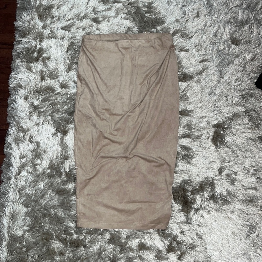 Suede midi skirt